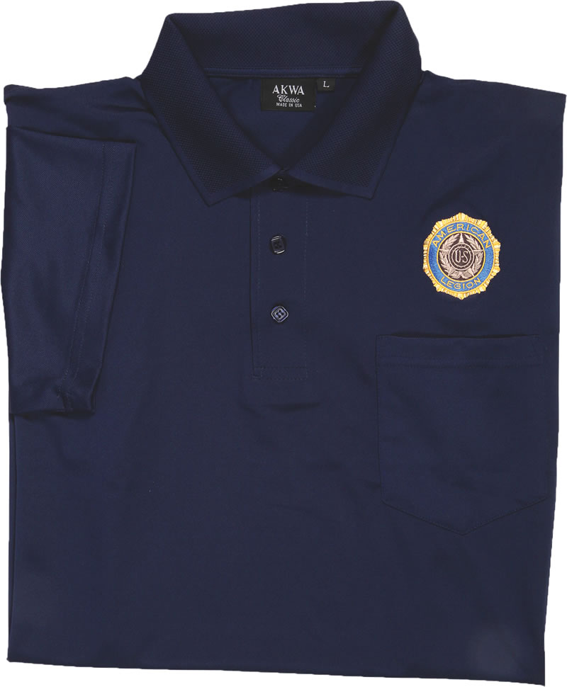 Aqua-Dry Pocket Polo - Legion Emblem (Men's) - AmericanLegionFlags.com