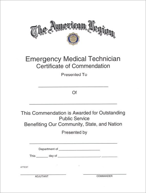 Legion EMT Certificate