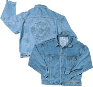 Embossed Emblem Denim Jacket - Auxiliary
