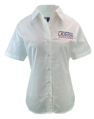 Short-Sleeve Button-Neck Blouse (Auxiliary Logo)