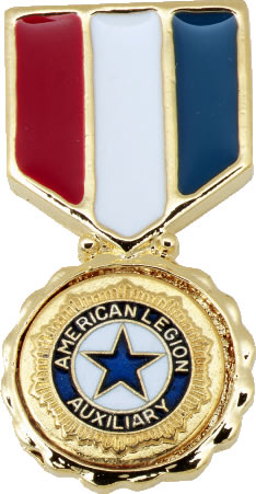 Patriotic Medal Tack with Auxiliary Emblem