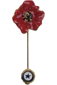 Poppy Stick Pin with Auxiliary Emblem