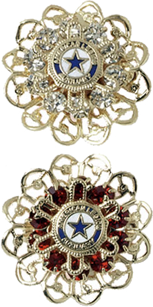 Double Loop Pin with Auxliary Emblem
