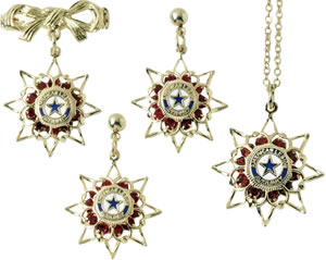 Ruby Star Jewelry Set with Auxiliary Emblem