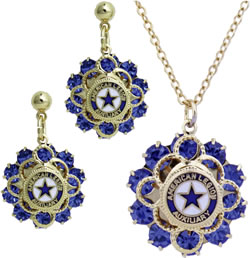 Petite Blue Stone Jewelry Set with Auxiliary Emblem