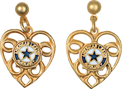 Heart Earrings with Auxiliary Emblem
