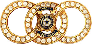 Auxiliary Past President 3-Ring Rhinestone Brooch