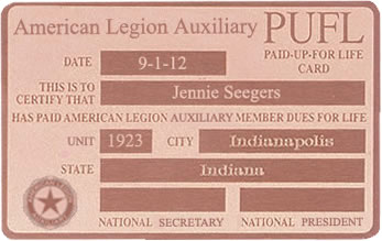 Paid-Up-For-Life Membership Card (Auxiliary)