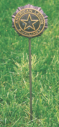Bronze Auxiliary Emblem Gravemarker