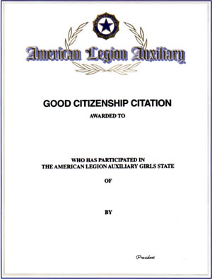Girls State Good Citizenship Citation