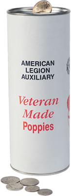 Poppy Day Money Can with Sealed Lid