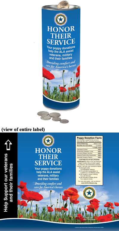Poppy Day Money Can with Sealed Lid