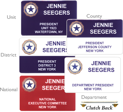 Auxiliary Printed Name Tag - Clutch Back