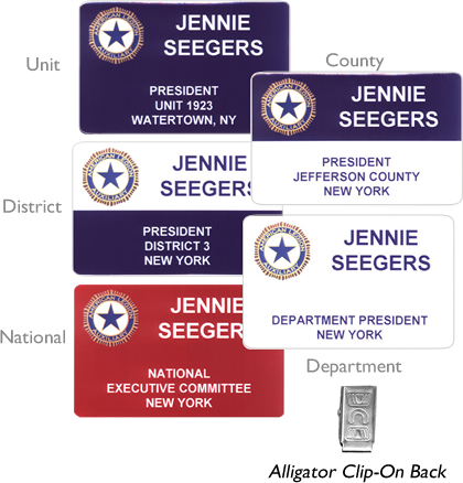 Auxiliary Printed Name Tag - Clip-On Back