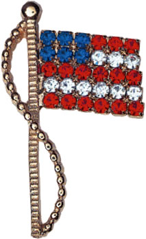 Jeweled Flag Pin - Small