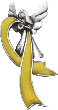 Yellow Ribbon Angel Pin