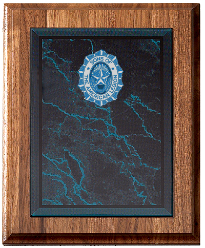 SAL Blue Marble Walnut Plaque