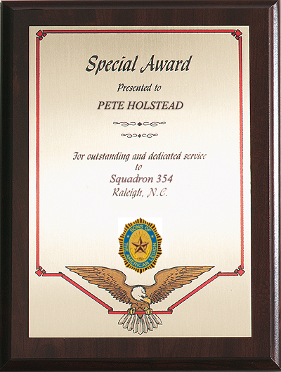 Special Award Plaque with SAL Emblem