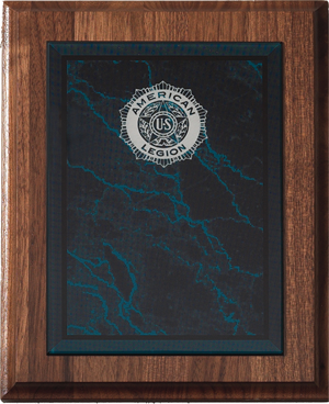 Legion Blue Marble Walnut Plaque