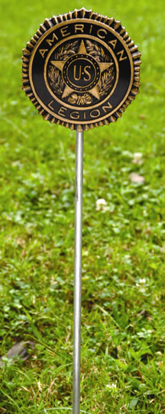 Plastic Legion Emblem Gravemarker on Aluminum Rod