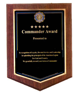 Commander Award Plaque