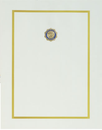 Blank Gold Border Legion Citation