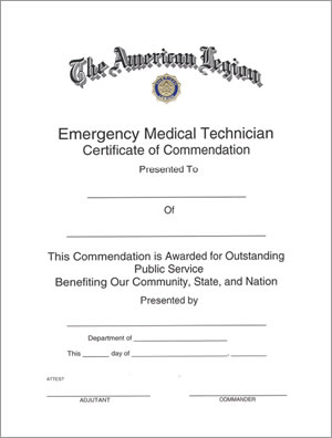 Legion EMT Certificate
