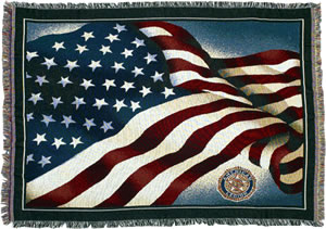Old Glory Cotton Throw with Legion Emblem