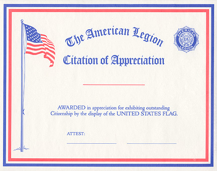 Flag Citation of Appreciation