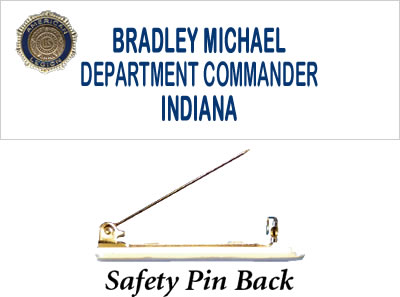 Legion Name Tag - Engraved, Small, White, Safety-Pin Back