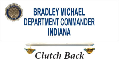 Legion Name Tag - Engraved, Small, White, Clutch Back