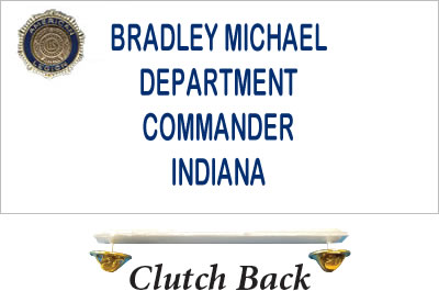 Legion Name Tag - Engraved, Regular, White, Clutch Back