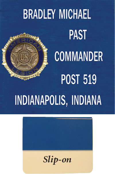 Legion Name Tag - Engraved, Large, Blue, Pocket Slip-On