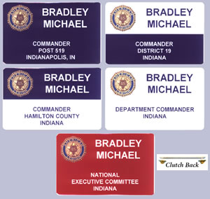 Legion Printed Name Tag - Clutch Back